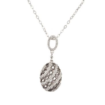 Forever Diamonds Diamond Spiral Mesh Pendant in 14kt White Gold