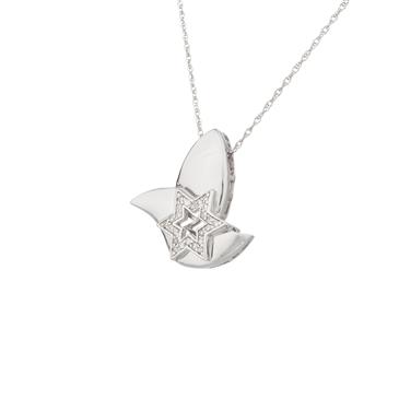 Forever Diamonds Diamond Star of David in Dove of Peace Pendant in 18kt White Gold