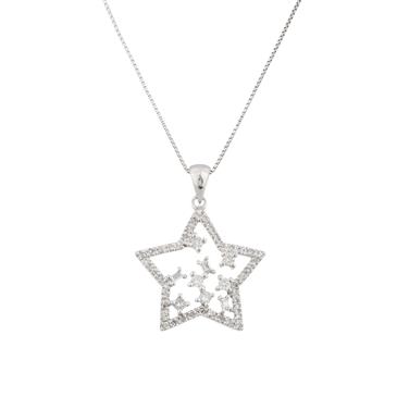 Forever Diamonds Diamond Star Pendant in 14kt White Gold
