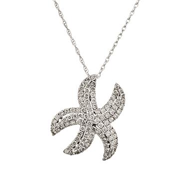 Forever Diamonds Starfish Diamond Pendant in 18kt White Gold