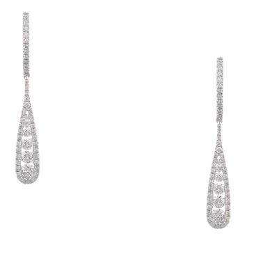 Forever Diamonds Diamond Tear Drop Earrings in 18kt White Gold