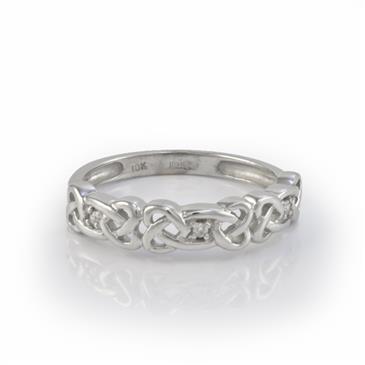 Forever Diamonds Twisted Accent Diamond Band in 10kt White Gold 