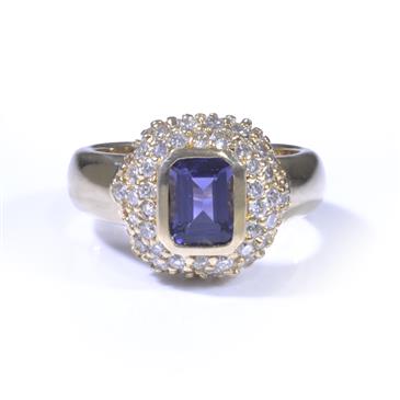 Forever Diamonds Amethyst Gemstone Diamond Ring in 14kt Gold 
