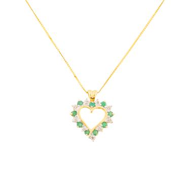 Forever Diamonds Emerald Diamond Heart Pendant in 14kt Gold