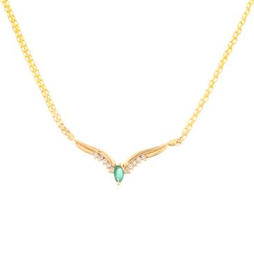 Forever Diamonds Emerald Diamond Necklace in 14kt Gold