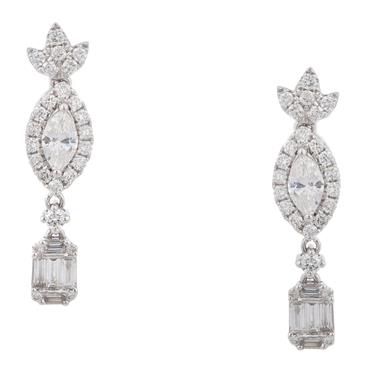 Forever Diamonds Fancy Diamond Drop Earrings in 18kt White Gold