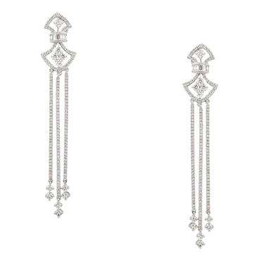 Forever Diamonds Fancy Diamond Earrings in 18kt White Gold