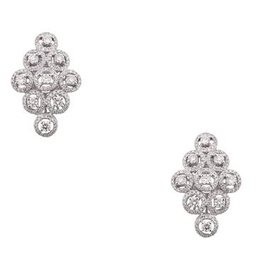 Forever Diamonds Fancy Diamond Halo Earrings in 18kt White Gold
