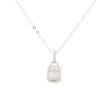 Forever Diamonds Fancy Diamond Halo Pendant in 18kt White Gold