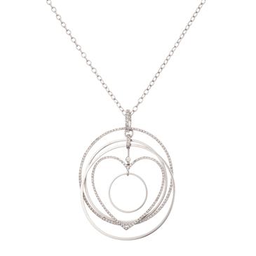 Forever Diamonds Fancy Diamond Heart Pendant in 14kt White Gold