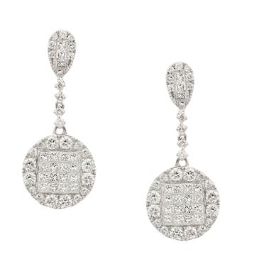 Forever Diamonds Fancy Drop Earrings in 14kt White Gold