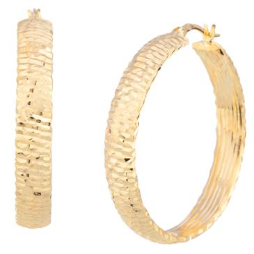 Forever Diamonds Fancy Hoop Earrings in 14kt Gold