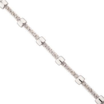 Forever Diamonds Fancy Round Diamond Bracelet in 14kt White Gold 