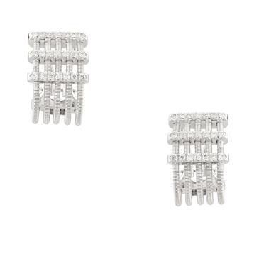 Forever Diamonds Five Corded Diamond "J" Earrings in 14kt White Gold