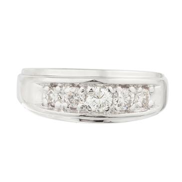 Forever Diamonds Five Stone Diamond Band in 14kt White Gold