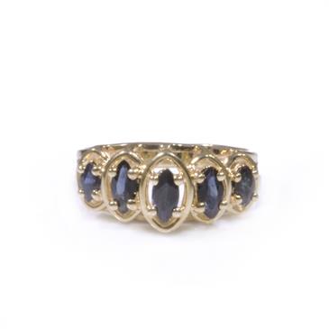 Forever Diamonds Five Gemstone Ring in 14kt Gold