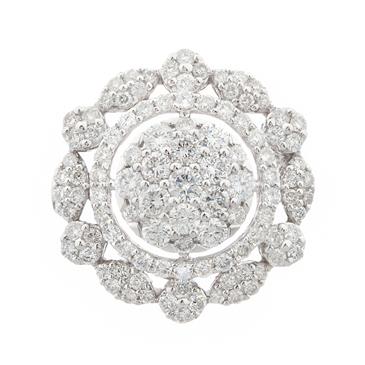 Forever Diamonds Floral Cluster Diamond Ring in 14kt White Gold