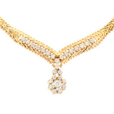 Forever Diamonds FoxTail Diamond Necklace in 14kt Gold