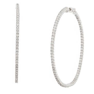 Forever Diamonds Front and Back Diamond Hoop Earrings in 14kt White Gold