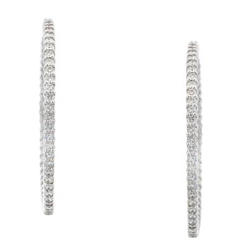 Forever Diamonds Front and Back Diamond Hoop Earrings in 14kt White Gold