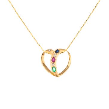 Forever Diamonds Gemstone Heart Pendant in 14kt Gold