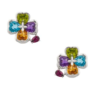 A.V Gemstone Earrings in 14kt White Gold