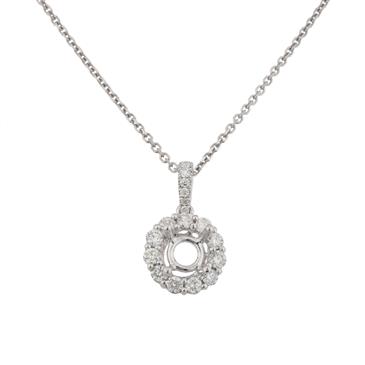 Forever Diamonds Halo Setting Diamond Pendant in 14kt White Gold