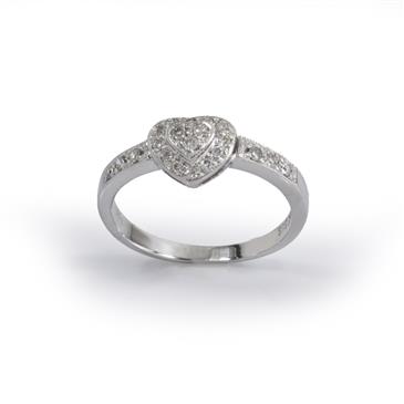 Forever Diamonds Double Heart Diamond Ring in 14kt White Gold