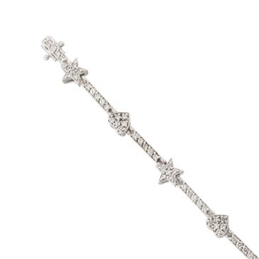 Forever Diamonds Hearts and Stars Diamond Bracelet in 14kt White Gold