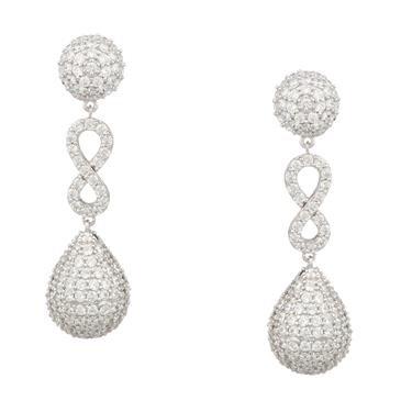 Forever Diamonds Infinity Drop Earrings in Sterling Silver