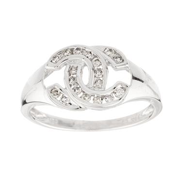 Inspired By chanel Diamond Ring In 14kt White Gold