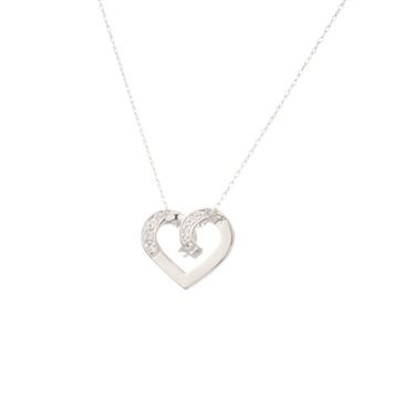 Forever Diamonds Interlocking Open Diamond Heart Pendant in 14kt White Gold