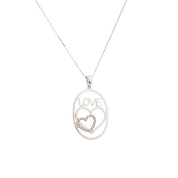 Forever Diamonds Love Heart Diamond Pendant in 14kt White Gold