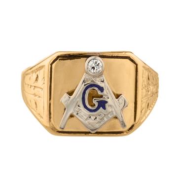 Forever Diamonds Masonic Diamond Ring in 14kt Gold
