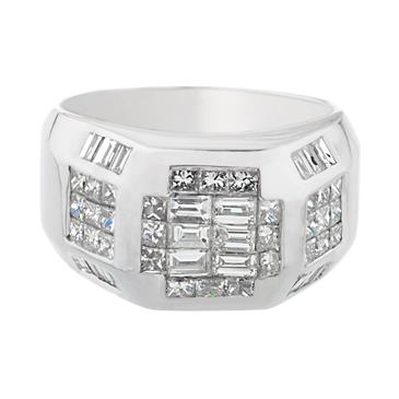 Forever Diamonds Men's Diamond Ring in 18kt White Gold