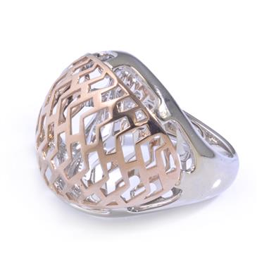 Forever Diamonds Mesh Top Ring in 14kt Two-Toned Gold