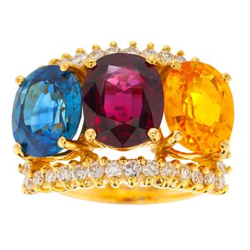 Forever Diamonds Natural Gemstone Diamond Ring in 18kt Gold
