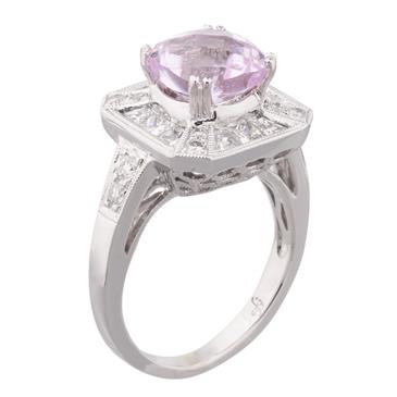 Forever Diamonds Morganite Diamond Ring in 18kt White Gold