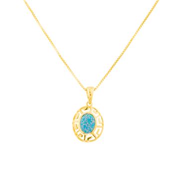 Forever Diamonds Natural Opal Pendant in 14kt Gold