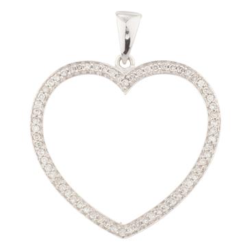 Forever Diamonds Open Diamond Heart in 14kt White Gold