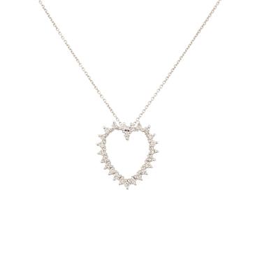 Forever Diamonds Open Diamond Heart Pendant in 14kt White Gold