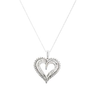 Forever Diamonds Open Diamond Heart Pendant in 14kt White Gold