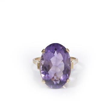 Forever Diamonds Amethyst Gemstone Ring in 14kt Gold 