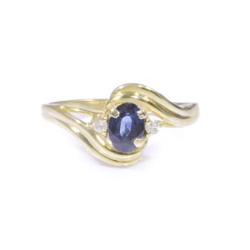 Forever Diamonds Oval Cut Blue Sapphire 14kt Gold Ring