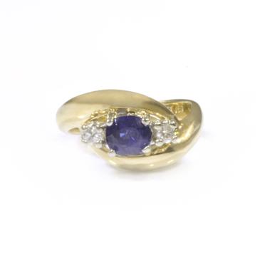 Forever Diamonds Blue Sapphire Diamond Ring in 14kt Gold 