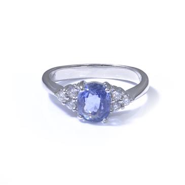 Forever Diamonds Tanzanite Diamond Ring in 18kt White Gold 