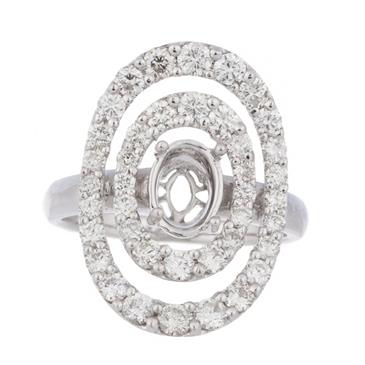 Forever Diamonds Oval Halo Diamond Engagement Ring in 18kt White Gold