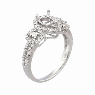 Forever Diamonds Pear Cut Diamond Setting in 14kt White Gold