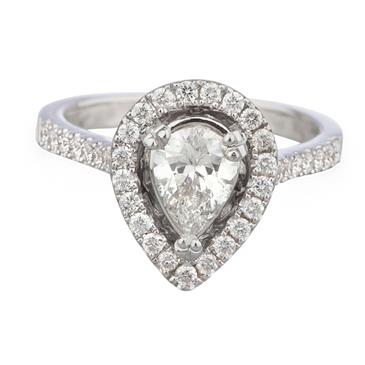 Forever Diamonds Pear Shaped Diamond Engagement Ring in 18kt White Gold