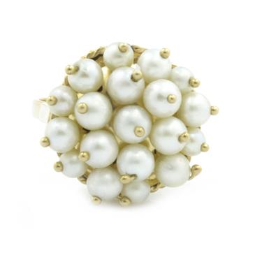 Forever Diamonds Pearl Cluster Ring in 14kt Gold